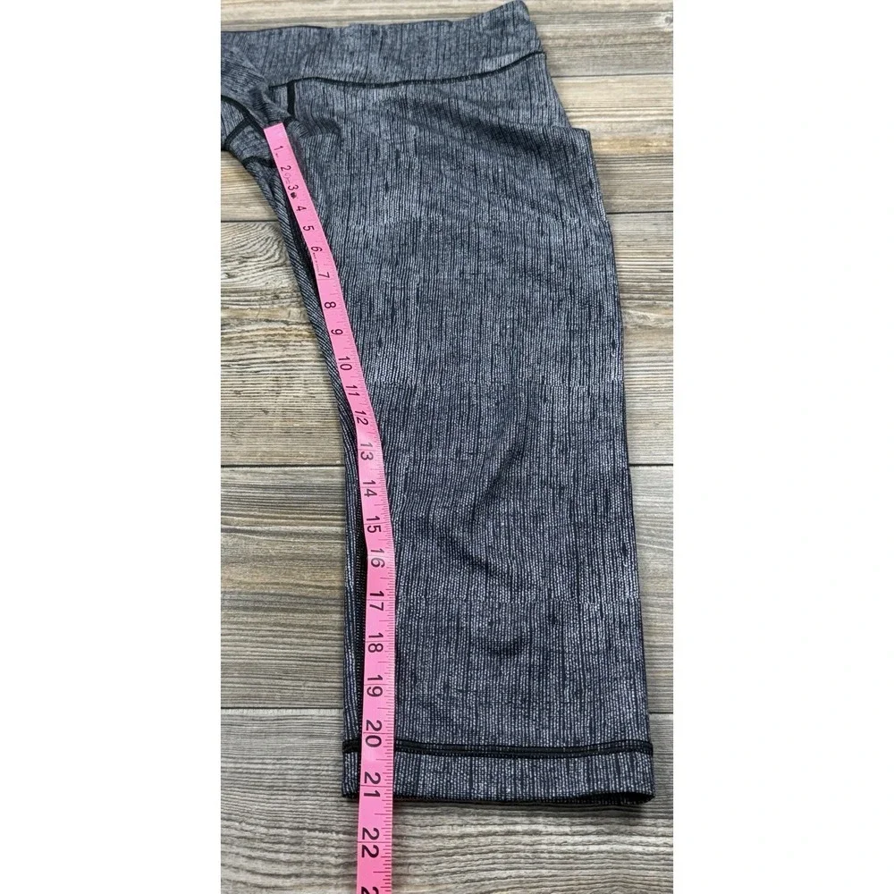 Lululemon‎ Womens Size 10 Wunder Under Crop Leggings Luxtreme Burlap Black Dune